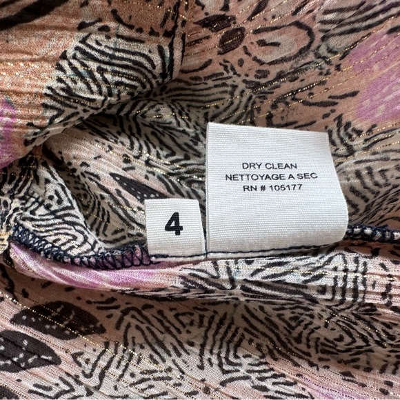 Ulla Johnson Silk Blend Ruffle Floral Lara Blouse Pink Neutral Top Size 4 - Picture 11 of 16